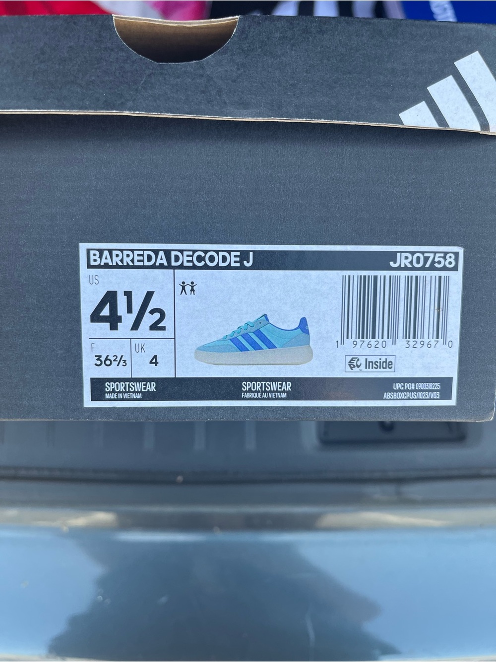 NWT adidas Barreda Decode J Sneakers - Blue/Teal + Purple